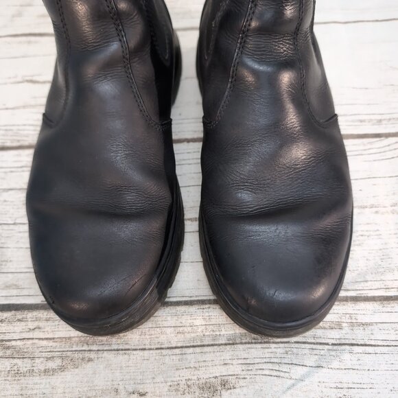 Dr MArtens Embury Black Leather Slip On Chelsea Boots Women 9 Men 8 - Picture 3 of 8